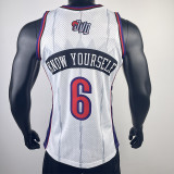 Raptors KNOW YOURSELF #6 White Retro Top Quality Hot Pressing NBA Jersey