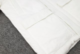 24-25 Sao Paulo White Hooded Windbreaker Fabric Cotton Coat #G260