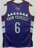 Raptors KNOW YOURSELF #6 Purple Retro Top Quality Hot Pressing NBA Jersey