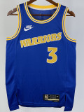 22-23 WARRIORS PAUL #3 Blue Top Quality Hot Pressing NBA Jersey (Retro Logo)