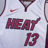22-23 HEAT ADEBAYO #13 White Top Quality Hot Pressing NBA Jersey (V领）