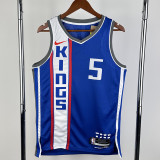 23-24 Kings FOX #5 Blue City Edition Top Quality Hot Pressing NBA Jersey