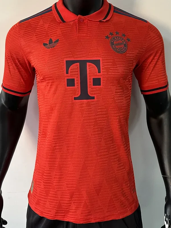 24-25 Bayern Red Special Edition Player Version Soccer Jersey *三叶草翻领