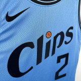 24-25 Clippers LEONARD #2 Blue City Edition Top Quality Hot Pressing NBA Jersey