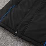 24-25 Cruzeiro Black Hooded Windbreaker Fabric Cotton Coat #G215