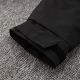 24-25 Cruzeiro Black Hooded Windbreaker Fabric Cotton Coat #G215