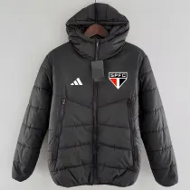 24-25 Sao Paulo Black Hooded Cotton Coat #棉衣