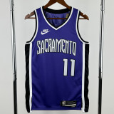 24-25 KINGS SABONIS #11 Purple Retro Top Quality Hot Pressing NBA Jersey(V领）