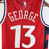 24-25 Clippers GEORGE #13 Red Top Quality Hot Pressing NBA Jersey (Trapeze Edition) 飞人版