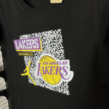 T132 Lakers Jordan Black High Quality Casual T-Shirt