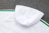 24-25 Italy White Hoodie Half Pull Tracksuit #F596半拉连帽