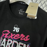 T162 76ERS HARDEN #1 Black High Quality Casual T-Shirt