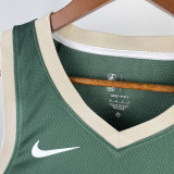 22-23 BUCKS LILLARD #0 Away Green Top Quality Hot Pressing NBA Jersey(V领)