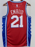 22-23 76ERS EMBIID #21 Red Top Quality Hot Pressing NBA Jersey (Trapeze Edition) 飞人版