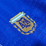 1994 Argentina Away Retro Soccer Jersey (钢印纹)