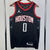 23-24 Rockets WESTBROOK #0 Black Top Quality Hot Pressing NBA Jersey (Trapeze Edition)飞人版