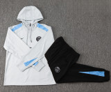 24-25 PSG Light gray Hoodie Half Pull Tracksuit #F585半拉连帽