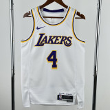 22-23 Lakers KNECHT #4 White Top Quality Hot Pressing NBA Jersey(圆领)