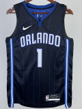 22-23 Magic MCGRADY #1 Black Top Quality Hot Pressing NBA Jersey（黑色条纹）