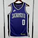 24-25 KINGS MONK #0 Purple Retro Top Quality Hot Pressing NBA Jersey(V领）