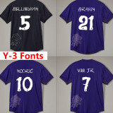 23-24 RMA Y-3 Purple Kids Soccer Jersey (胶标)