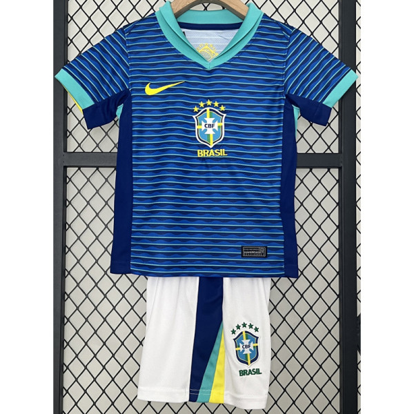 24-25 Brazil Away Kids Soccer Jersey
