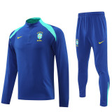 24-25 Brazil Fancy blue Half Pull Tracksuit (半拉链)
