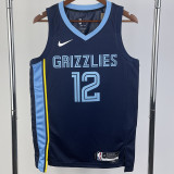 22-23 GRIZZLIES MORANT #12 Dark Blue Top Quality Hot Pressing NBA Jersey
