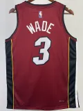 22-23 HEAT WADE #3 Red Top Quality Hot Pressing NBA Jersey (Trapeze Edition) 飞人版