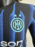 25-26 INT Blue Black Special Edition Long Sleeve Player Version Soccer Jersey (长袖球员)