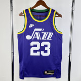 23-24 JAZZ MARKKANEN #23 purple Top Quality Top Quality Hot Pressing NBA Jersey (Retro Logo)
