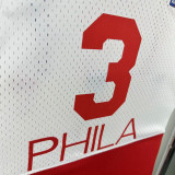 2003-04 76ERS IVERSON #3 White Red Retro Top Quality Hot Pressing NBA Jersey