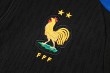 24-25 France Black Kids Half Pull Tracksuit (童装)(半拉链)