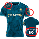 24-25 Marseille Away Player Version Soccer Jersey (Print all Sponsor)