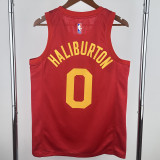 2018-19 Indiana Pacers HALIBURTON #0 Red Retro Top Quality Hot Pressing NBA Jersey