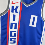 23-24 Kings MONK #0 Blue City Edition Top Quality Hot Pressing NBA Jersey