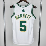 2008 CELTICS GARNETT #5 White Retro Top Quality Hot Pressing NBA Jersey