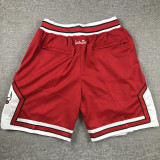 BULLS Justdon Red City Edition Top Quality NBA Pocket Pants #公牛