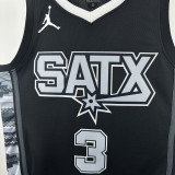 22-23 SA Spurs PAUL #3 Black Top Quality Hot Pressing NBA Jersey (Trapeze Edition) 飞人版
