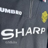1998-1999 Man Utd Black Long Sleeve Retro Soccer Jersey (长袖)