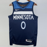 22-23 Timberwolves RUSSELL #0 Blue Top Quality Hot Pressing NBA Jersey