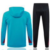 24-25 PSG Lake blue Hoodie Half Pull Tracksuit #F599半拉连帽