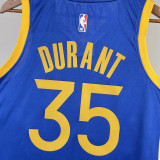 22-23 WARRIORS DURANT #35 Blue Top Quality Hot Pressing NBA Jersey (V领)