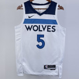 22-23 Timberwolves EDWARDS #5 White Top Quality Hot Pressing NBA Jersey