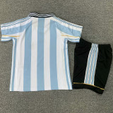 1998 Argentina Home Kids Retro Soccer Jersey