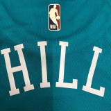 22-23 Pistons HILL #33 Blue Top Quality Hot Pressing NBA Jersey (Retro Logo)