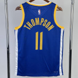 22-23 WARRIORS THOMPSON #11 Blue Top Quality Hot Pressing NBA Jersey (V领)