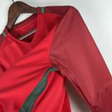 2016 Portugal Home Long Sleeve Retro Soccer Jersey(长袖)