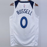 22-23 Timberwolves RUSSELL #0 White Top Quality Hot Pressing NBA Jersey