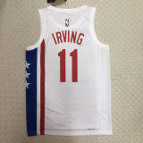 22-23 Nets IRVING #11 White Top Quality Hot Pressing NBA Jersey (Retro Logo)